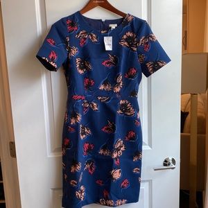 NWT J.Crew short sleeved navy floral dress size 4
